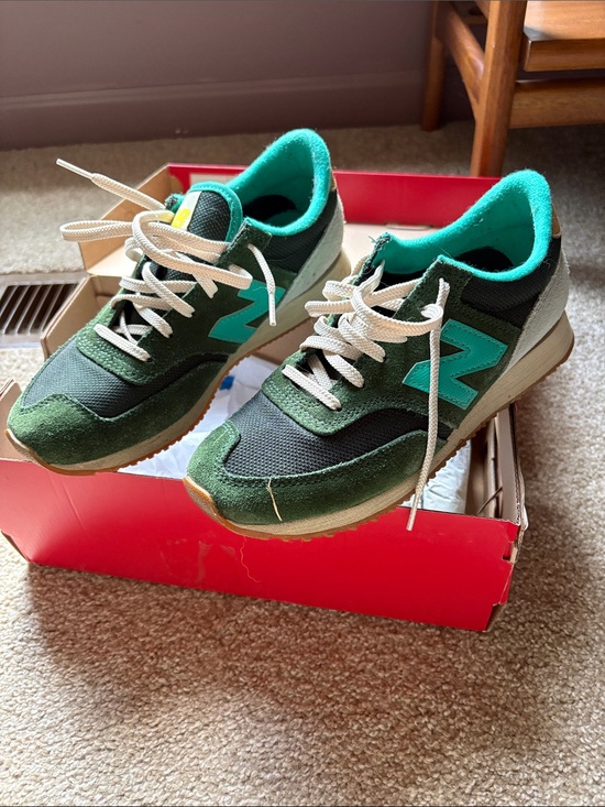 New Balance Shoes - New Balance Women's Dark Green Suede & Teal Accent Sneakers